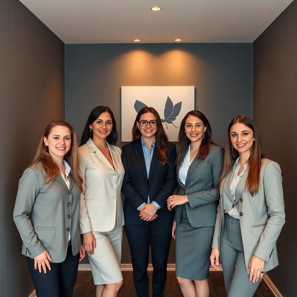 Echipă de cinci consultanți ConsultSuccess în biroul din Constanța